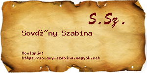 Sovány Szabina névjegykártya
