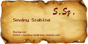 Sovány Szabina névjegykártya